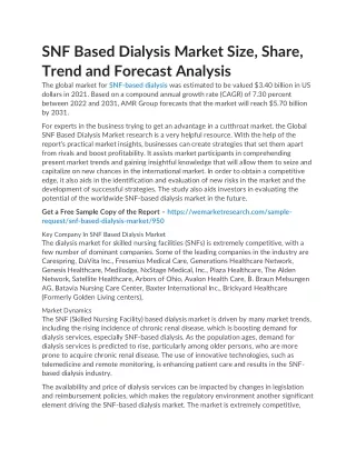 SNF Based Dialysis Market