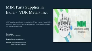 MIM Parts Supplier in India Metal Injection Molding Components Manufacturer, Met