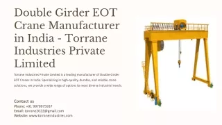 Double Girder EOT Crane Manufacturer in India