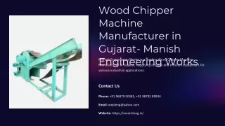 Wood Chipper Machine Manufacturer in Gujarat