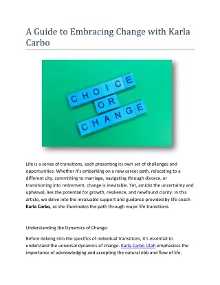 A Guide to Embracing Change with Karla Carbo