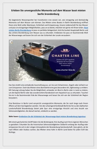 Genießen Sie eine Auszeit auf den Gewässern boot mieten berlin brandenburg