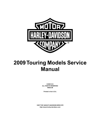 2009 Harley-Davidson FLTR Road Glide With Sidecar (Touring) Service Repair Manual