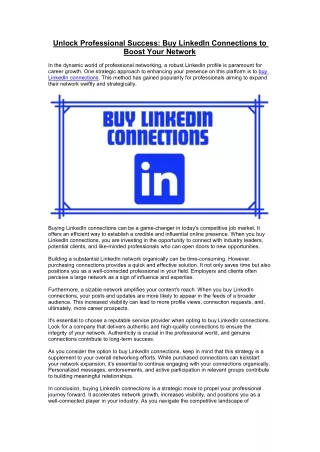 Unlock Professional Success- Buy LinkedIn Connections to Boost Your Network