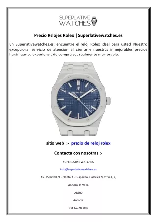 Precio Relojes Rolex  Superlativewatches.es