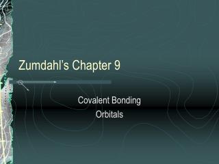 Zumdahl’s Chapter 9