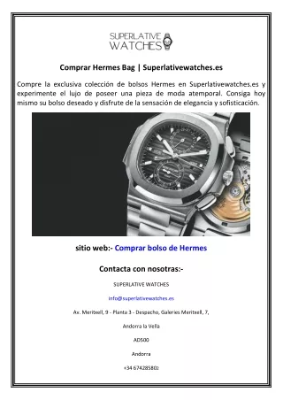 Comprar Hermes Bag  Superlativewatches.es