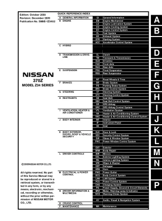 2009 Nissan 370Z Service Repair Manual