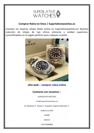 Comprar Rolex en linea  Superlativewatches.es