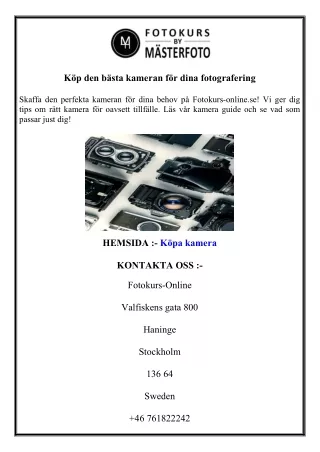 Köp den bästa kameran för dina fotografering