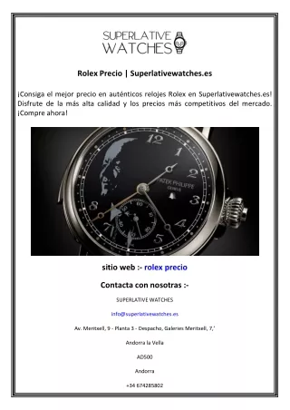 Rolex Precio  Superlativewatches.es