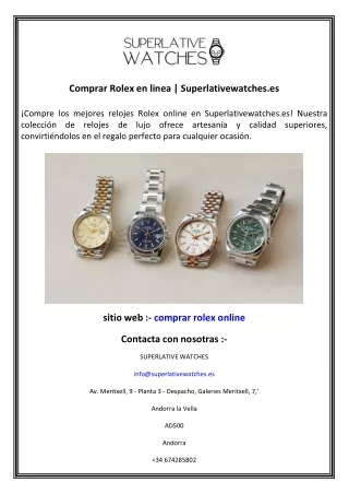 Comprar Rolex en linea  Superlativewatches.es