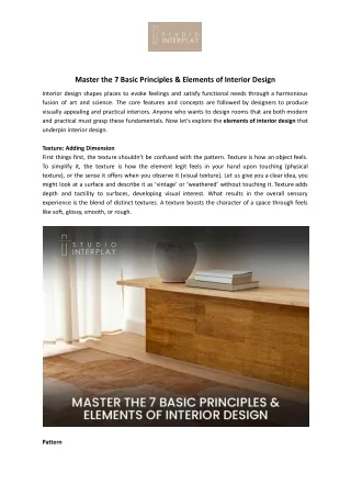 Master the 7 Basic Principles & Elements of Interior Design - Studio Interplay