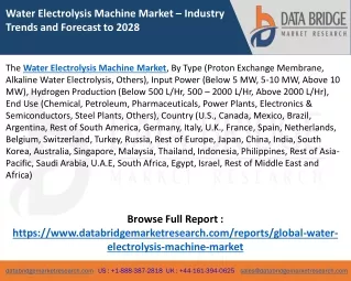 Water Electrolysis Machine Market