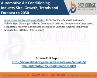 Automotive Air Conditioning Market – Industry Trends and Forecast to 2030