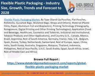 Flexible Plastic Packaging Market – Industry Trends and Forecast to 2028