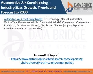 Automotive Air Conditioning Market – Industry Trends and Forecast to 2030