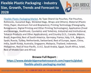 Flexible Plastic Packaging Market – Industry Trends and Forecast to 2028