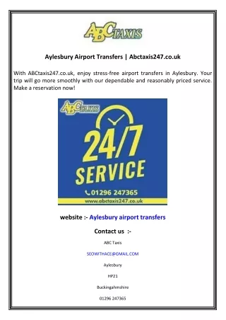 Aylesbury Airport Transfers  Abctaxis247.co.uk