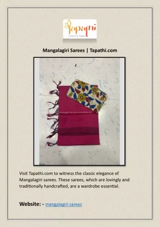 Mangalagiri Sarees | Tapathi.com