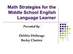 Math Strategies for the Middle School English Language Learner