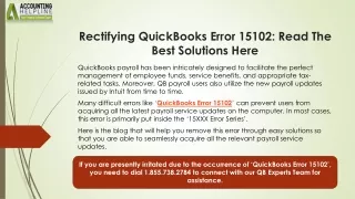 Effective Remedy To Resolve QuickBooks Error 15102