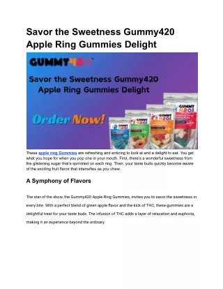 Savor the Sweetness Gummy420 Apple Ring Gummies Delight