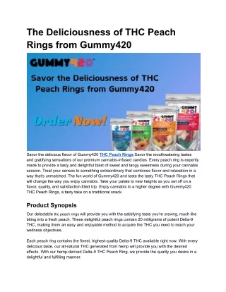 The Deliciousness of THC Peach Rings from Gummy420