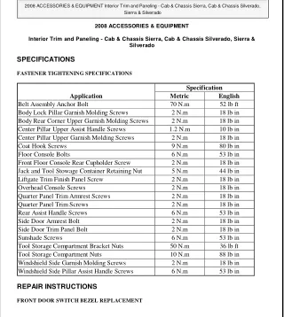 2010 Chevrolet Silverado Service Repair Manual