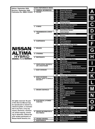 2010 Nissan Altima Hybrid Service Repair Manual