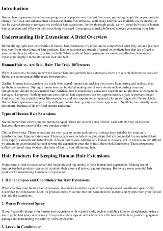 Opening the Keys of Human Hair Extensions: Every Little Thing You Need to Know