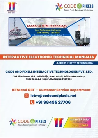 Interactive Electronic Technical Manual Services -Code and Pixels