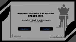 Aerospace Adhesive And Sealants Market PPT