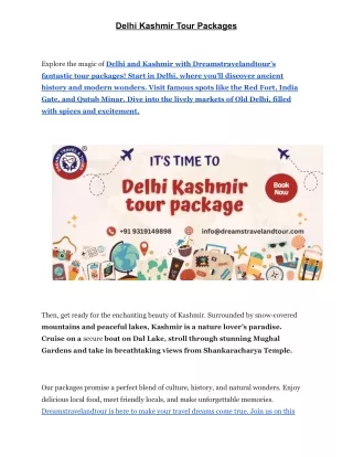 Delhi Kashmir Tour Packages