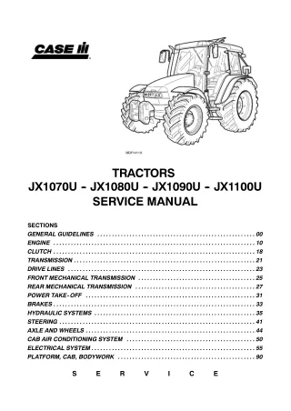 CASE IH JX1080U Tractor Service Repair Manual