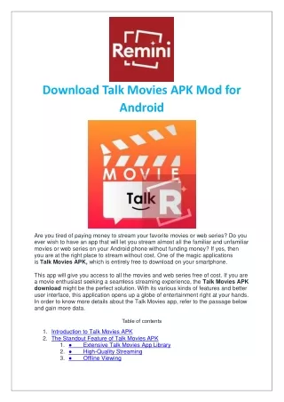 Download Talk Movies APK Mod for Android