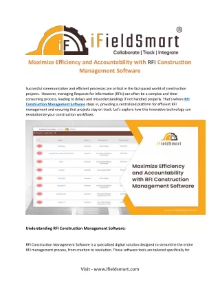 Maximize Efficiency and Accountability with RFI Construction Management Software