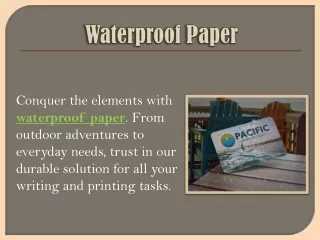 Waterproof Paper