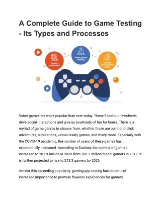 A Complete Guide to Game Testing - Its Types and Processes