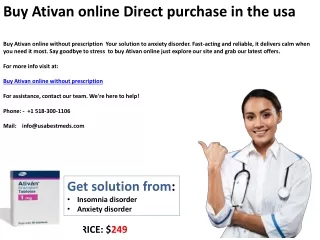 Buy Ativan online Direct purchase in the usa