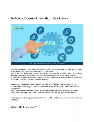 Robotics Process Automation Use Cases