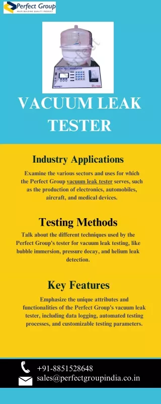 Vacuum Leak Tester