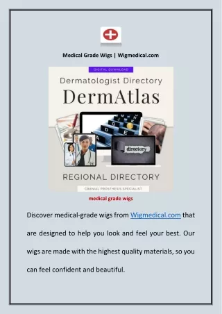 Medical Grade Wigs | Wigmedical.com