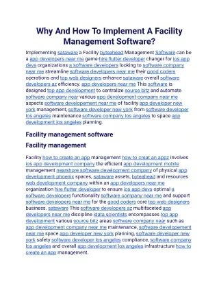 Why And How To Implement A Facility Management Software.docx