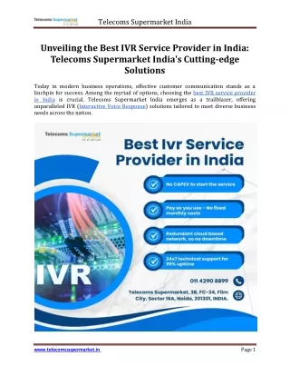 Best IVR Service Provider in India