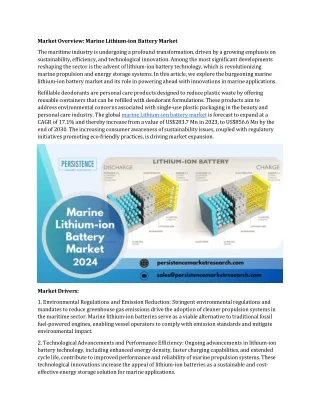 Marine Lithium-ion Battery Market A Deep Dive into the Dynamics of Marine Energy