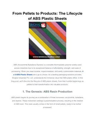From Pellets to Products_ The Lifecycle of ABS Plastic Sheets (1)