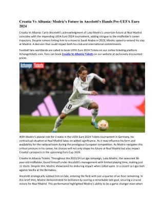 Modric's Future in Ancelotti's Hands Pre-UEFA Euro 2024