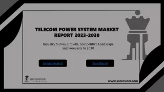 Telecom Power System Market Regional Analysis, Size and Growth Analysis 2030
