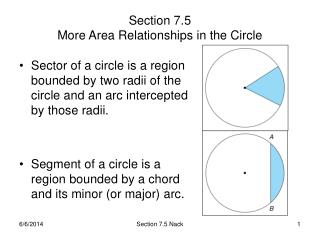 Section 7.5 More Area Relationships in the Circle